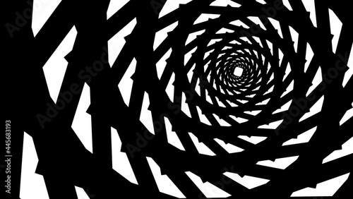 Abstract background, black and white spiral whirl, fractal like design, intereting vector illustration.