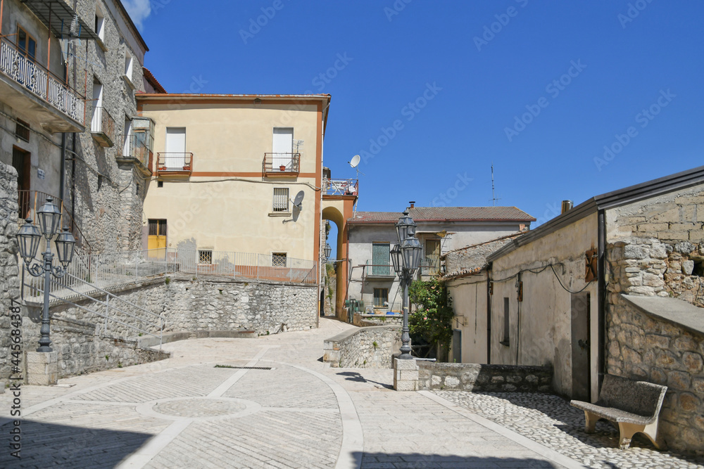 A street in Torrecuso, an old town in the province of Benevento, Italy