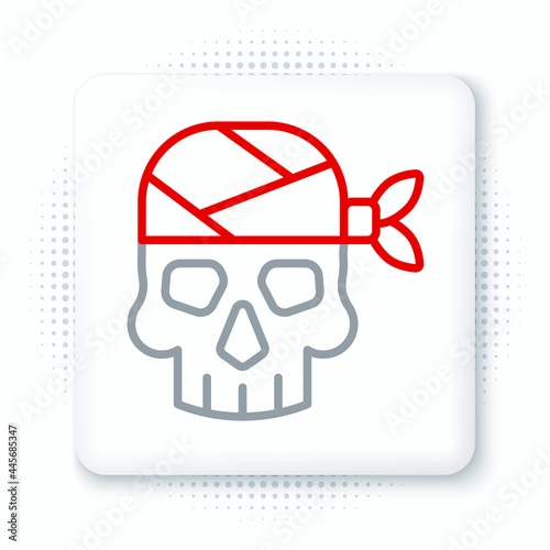 Line Pirate captain icon isolated on white background. Colorful outline concept. Vector