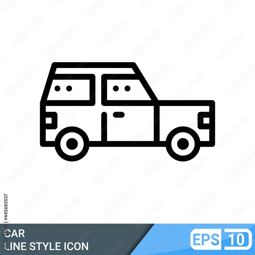 car icon line style illustration isolated on white background. EPS 10