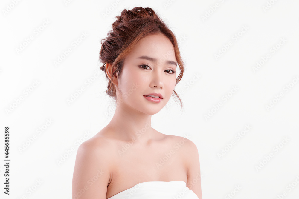 Beautiful young asian woman with clean fresh skin on white background, Face care, Facial treatment, Cosmetology, beauty and spa, Asian women portrait. Beautiful young asian woman with clean fresh skin on white background, Face care, Facial treatment, Cosmetology, beauty and spa, Asian women portrait.