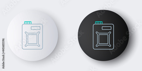 Line Canister for motor machine oil icon isolated on grey background. Oil gallon. Oil change service and repair. Engine oil sign. Colorful outline concept. Vector