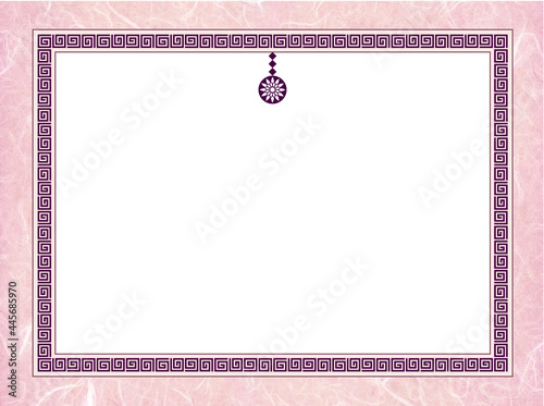 한지위에  동양적인 벡터 패턴의 이미지