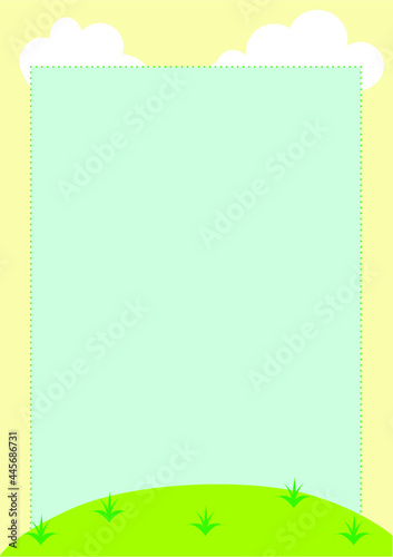 구름과 풀밭의 배경이미지