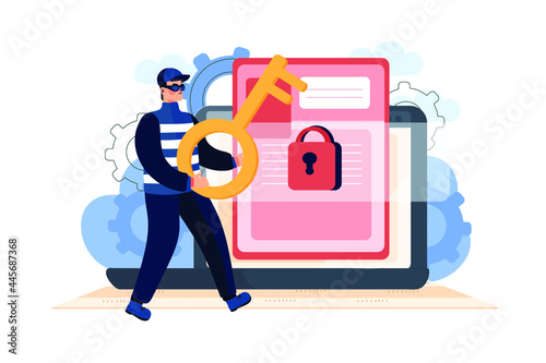 Account Hacking Illustration Concept. Flat illustration isolated on white background.