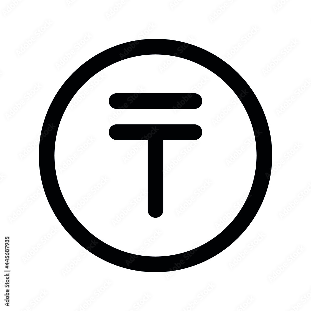 Illustration vector graphic icon of Kazakhstan Tenge currency. Line style icon. Vector illustration isolated on white background. Perfect for website or application design. Illustration vector graphic icon of Kazakhstan Tenge currency. Line style icon. Vector illustration isolated on white background. Perfect for website or application design.