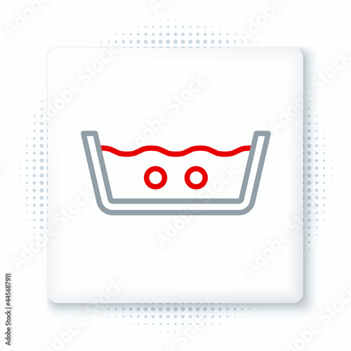 Line Washing under 40 degrees celsius icon isolated on white background. Temperature wash. Colorful outline concept. Vector