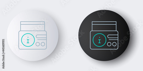Line News on radio channel icon isolated on grey background. Colorful outline concept. Vector