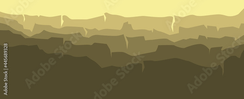 Monochrome hills landscape vector illustration. Used for desktop background, background, landscape illustration, banner, typography background.