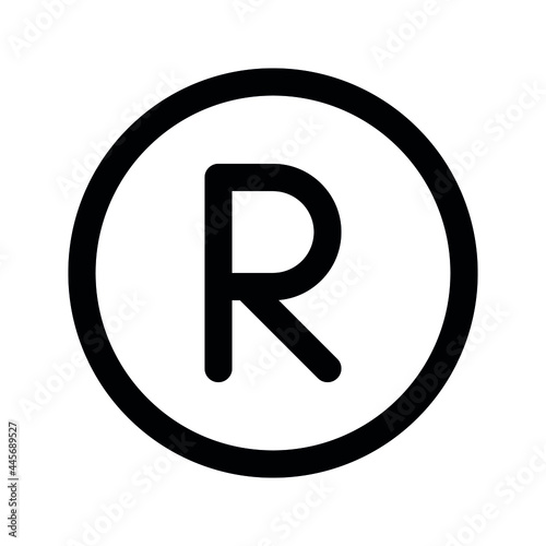 Illustration vector graphic icon of South Africa Rand currency. Line style icon. Vector illustration isolated on white background. Perfect for website or application design.