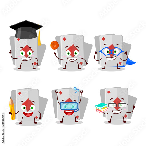 School student of remi card diamond cartoon character with various expressions