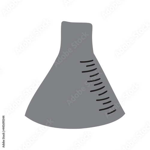 Isolated vector black and white grey illustration design of measuring glass
