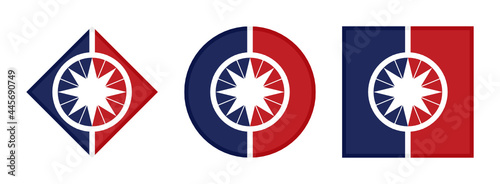 norman flag icon set isolated on white background 