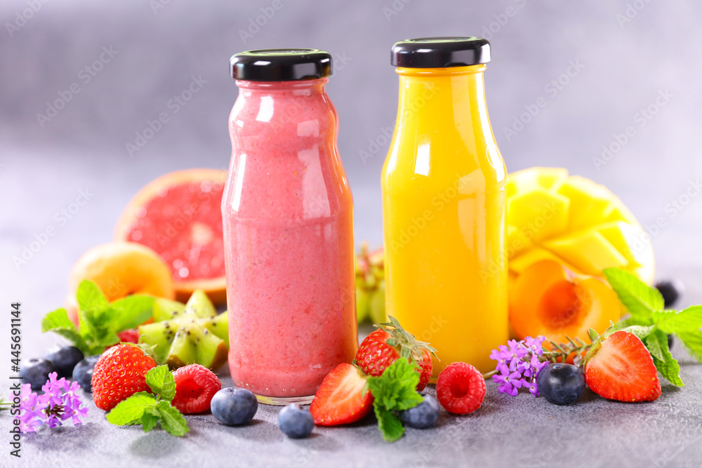 fresh fruit juice- smoothie in bottle fresh fruit juice- smoothie in bottle