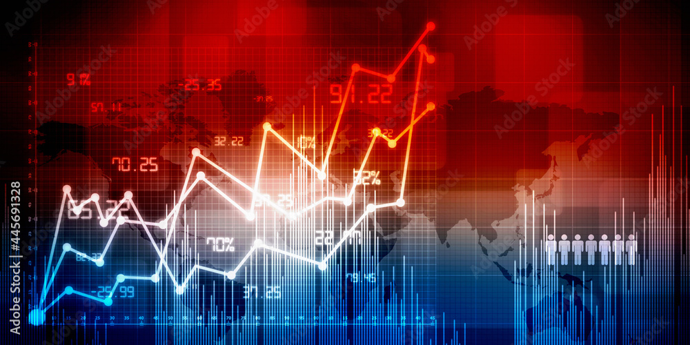 2d rendering Stock market online business concept. business Graph 2d rendering Stock market online business concept. business Graph