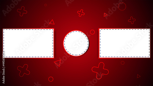 The ultimate Youtube screen with red designs and geometric shapes. Youtube Video Template, Background, Outro Card, End Screen, Banner, Channel. Social media design.