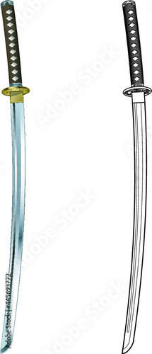 Japanese samurai katana sword