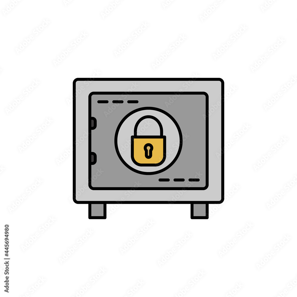 safe box line illustration colored icon. element of business illustration icons. Signs, symbols can be used for web, logo, mobile app, UI, UX safe box line illustration colored icon. element of business illustration icons. Signs, symbols can be used for web, logo, mobile app, UI, UX
