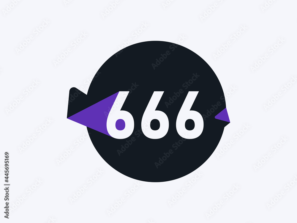Obraz premium Number 666 logo icon design vector image