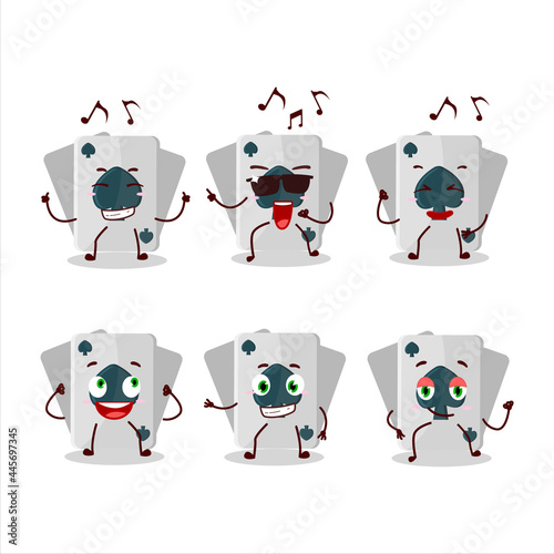 An image of remi card spade dancer cartoon character enjoying the music
