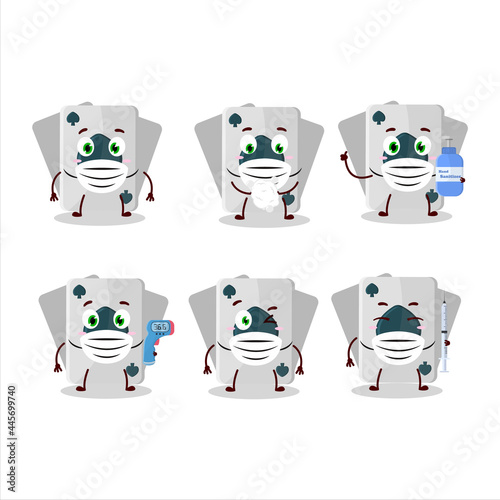 A picture of remi card spade cartoon design style keep staying healthy during a pandemic