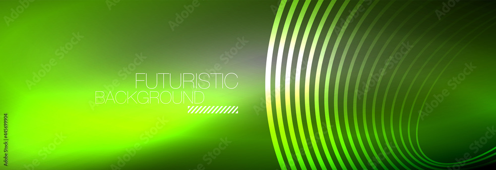 Dark abstract background with glowing neon circles. Trendy layout template for business or technology presentation, internet poster or web brochure cover, wallpaper Dark abstract background with glowing neon circles. Trendy layout template for business or technology presentation, internet poster or web brochure cover, wallpaper