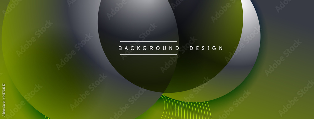 Gradient circles with shadows. Vector techno abstract background. Modern overlapping forms wallpaper background, design template Gradient circles with shadows. Vector techno abstract background. Modern overlapping forms wallpaper background, design template