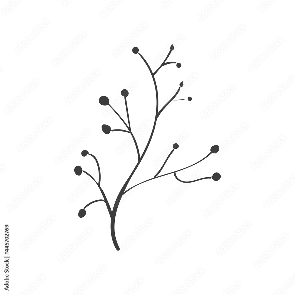 Hand Drawn Botanical Leaf Doodle Wildflower Hand Drawn Botanical Leaf Doodle Wildflower