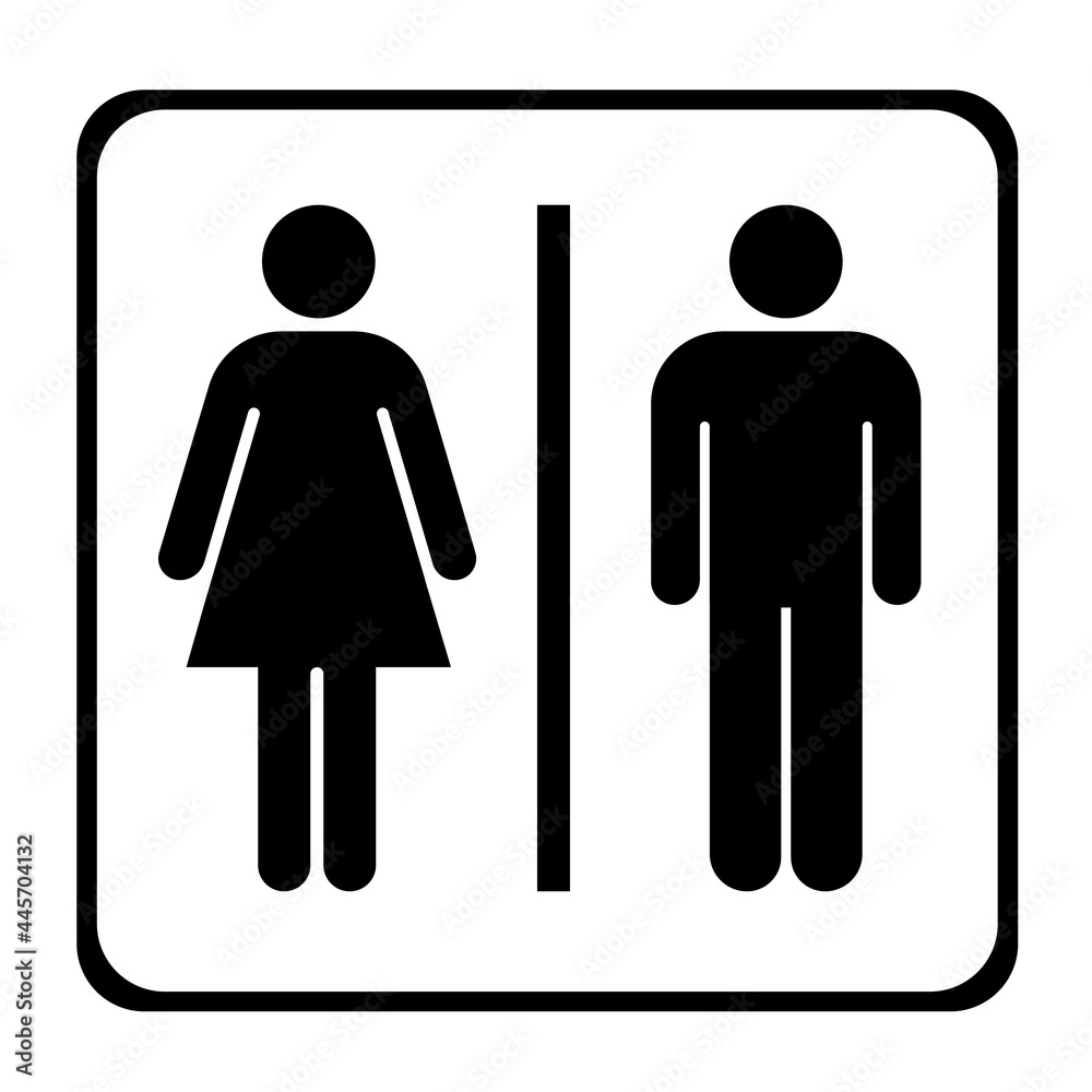 male and female toilet sign vector design on white background male and female toilet sign vector design on white background