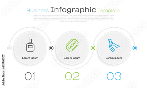 Set line Aftershave, Blade razor and Straight. Business infographic template. Vector