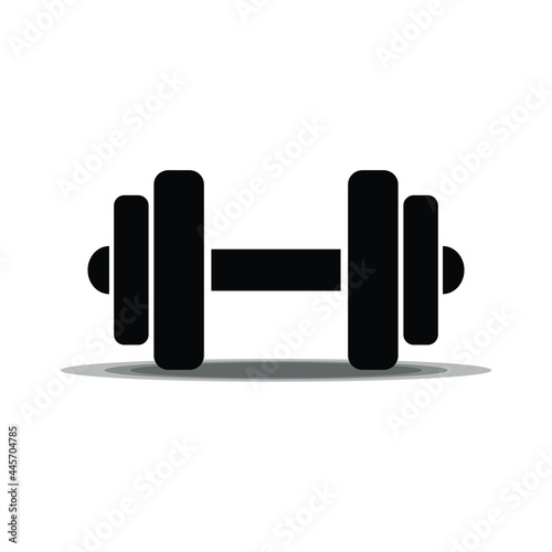 Dumbbell for gym icon , black sign design. Dumbbell vector pictogram on white background vector eps icon. Gym and fitness concept.