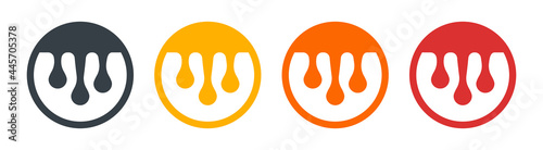 Melting icon in different color vector illustration.