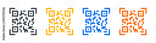 QR code scan icon sign. Vector illustration