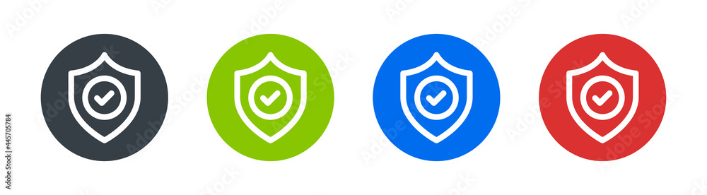 Protection icon vector symbol. Shield with check mark for security concept and protected sign. Protection icon vector symbol. Shield with check mark for security concept and protected sign.