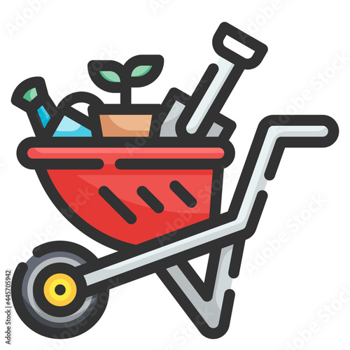 wheelbarrow line icon