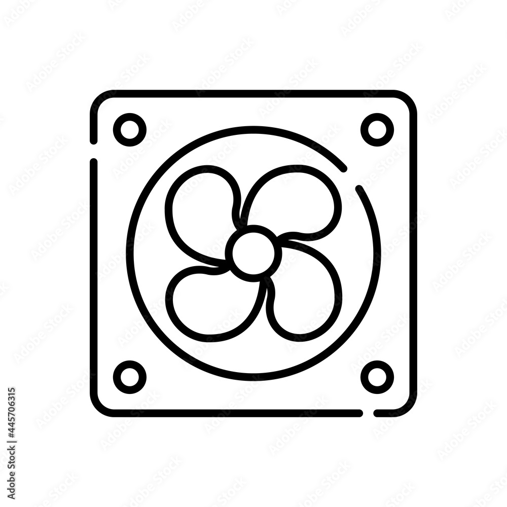 Fan vector outline icon style illustration. EPS 10 file
