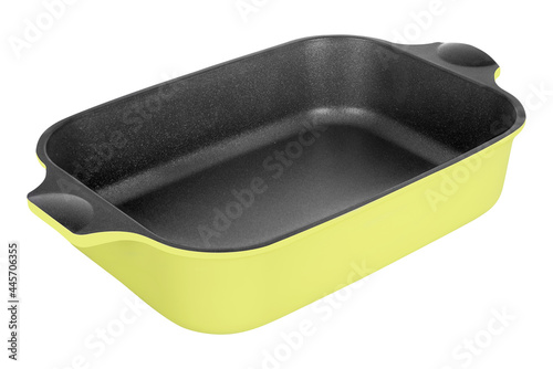 Bright colorful home cookware for cooking different dishes on the stove