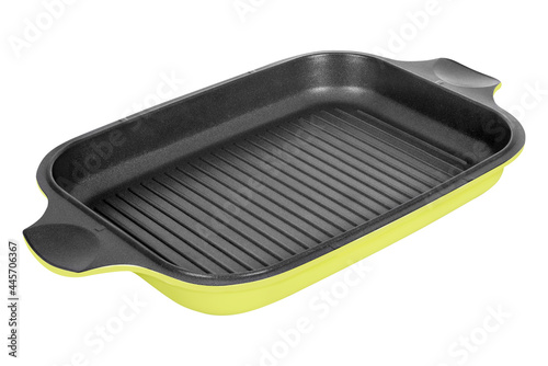 Bright colorful home cookware for cooking different dishes on the stove