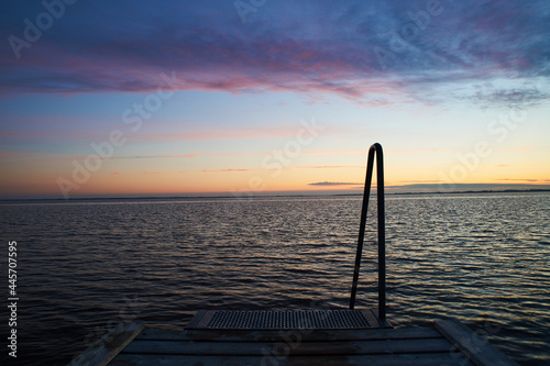 Peaceful sunset at Vadum Beach near Skive in Denmark  