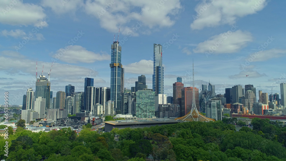 Melbourne City Aerial Daytime Australia