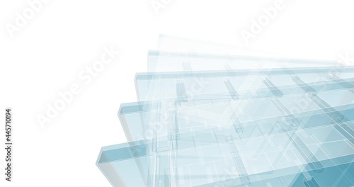 Modern architecture digital background 3d illustration