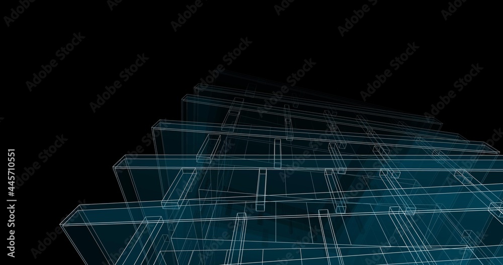 Fototapeta premium Modern architecture digital background 3d illustration