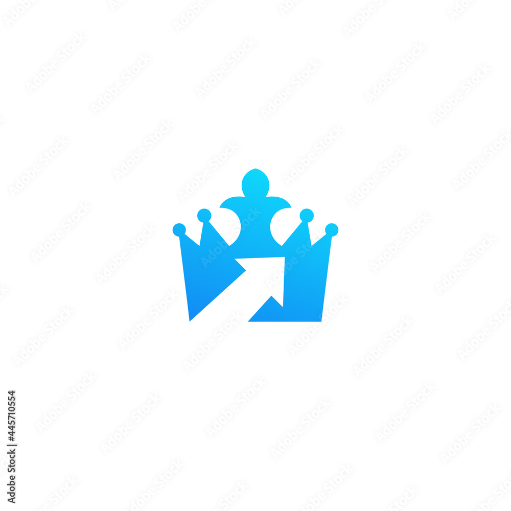 crown with arrow, vector logo