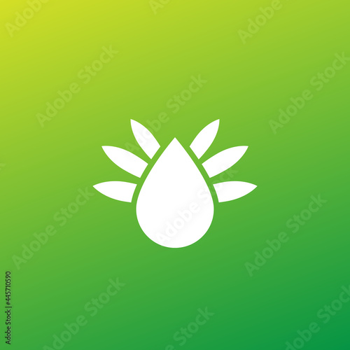 CBD oil drop vector logo design