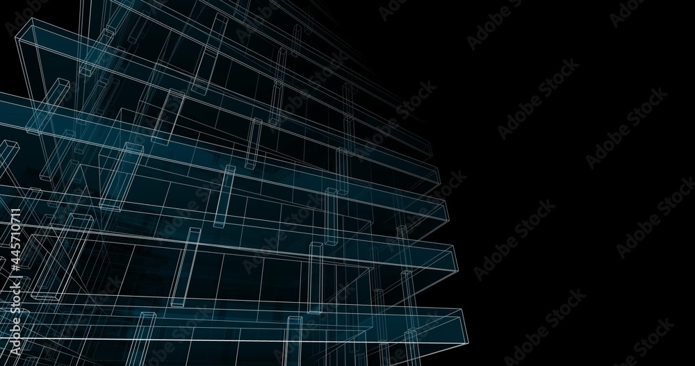 Obraz premium Modern architecture digital background 3d illustration