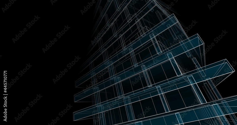 Fototapeta premium Modern architecture digital background 3d illustration
