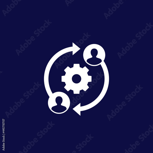 people interacting, teamwork or business interaction vector icon