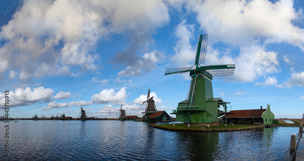 Dutch wind mills at Zaanse Schans