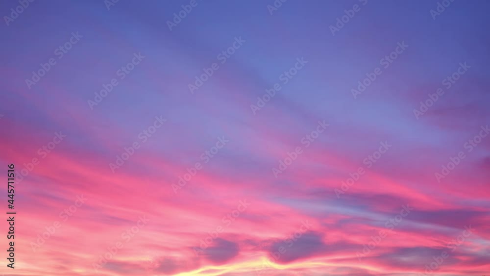 4K Sky Time lapse, Burning sky and shining, Red purple orange blue pink sunset. Romantic colorful sunset, Sun go down, orange clouds flow in sky. Time lapse of skyscrapers.
4K Sky Time lapse, Burning sky and shining, Red purple orange blue pink sunset. Romantic colorful sunset, Sun go down, orange clouds flow in sky. Time lapse of skyscrapers.