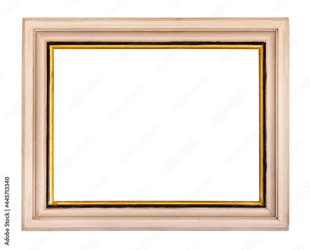 wide beige colored picture frame isolated wide beige colored picture frame isolated